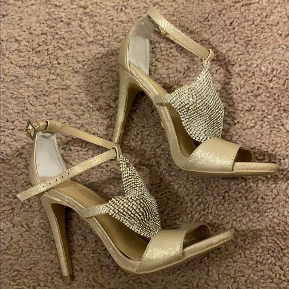 Brand New Thalia Sodi Gold with Diamond Prom Heels